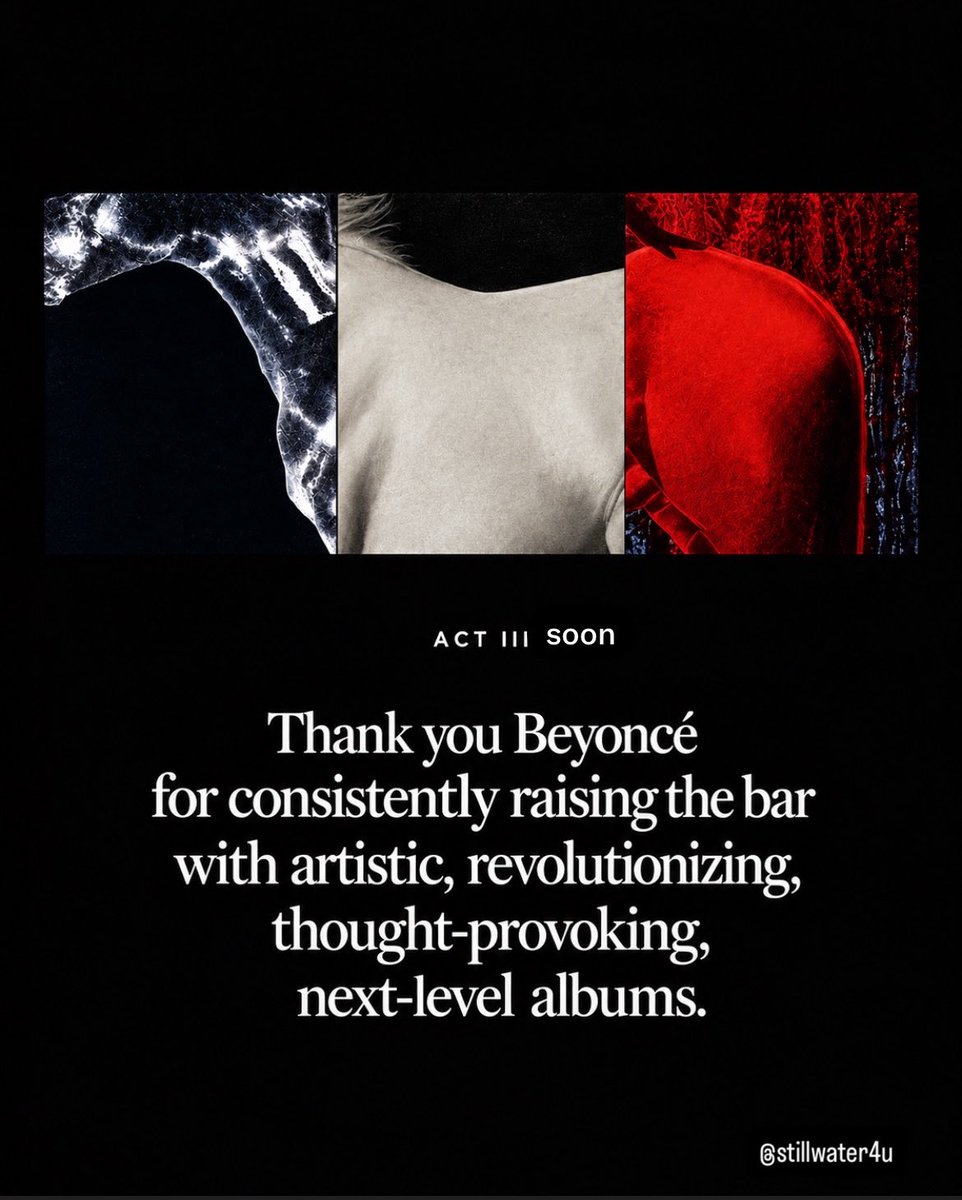 stillwater4u's tweet photo. It’s unfortunate that Taylor swift can’t produce excellent albums anymore, but we’re thankful that Beyoncé takes her time to make highly artistic, groundbreaking body of works that creates new worlds for us to travel into! https://t.co/SaPkAJELX5