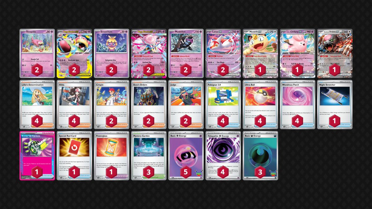 pokekameshi's tweet photo. 🏆Hideout TCG MID-WEEK Meta Clash 100 codes #12

参加：69名

1位：ミミロップ
2位：フーディン
3位：ドラパルト
4位：ディアンシー/ヤドラン

#PTCGLデッキ

🔽大会情報
https://t.co/KszE23Zo9t

🔽PTCGLデッキインポート手順
https://t.co/1JpOxpxqfA

🔽PTCGLセットアップマニュアル
https://t.co/9jxRS8bzQ1