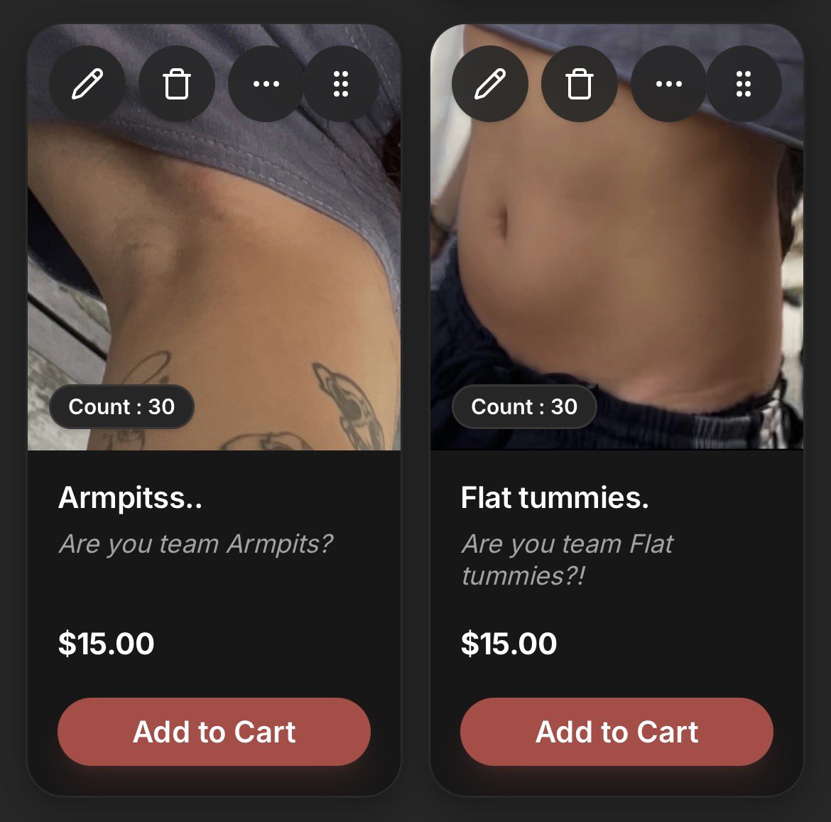 Servejinxx's tweet photo. Which one are you?! are you into tummies or armpits?

Go vote for your favorites now and let’s see who’s winning, Gooners.

https://t.co/hqR6T039Pp https://t.co/yxsK6O4QQV