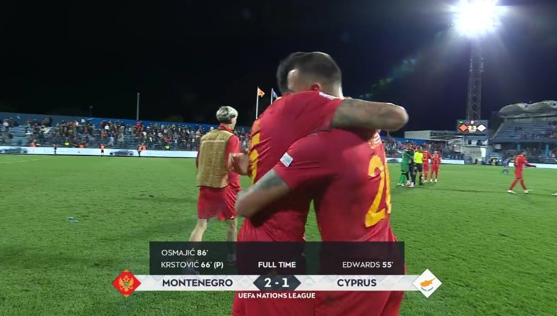 THEFINAL_3R's tweet photo. 🇲🇪 Montenegro 2–1 Cyprus 🇨🇾

MONTENEGRO HOLD ON FOR THE WIN! 🇲🇪🔥

A 2–1 victory sees Montenegro secure all three points against Cyprus. A competitive battle, but Montenegro had enough to get the job done! 💪⚽👏

#NationsLeague #Montenegro #Cyprus https://t.co/bNva1MpzLC