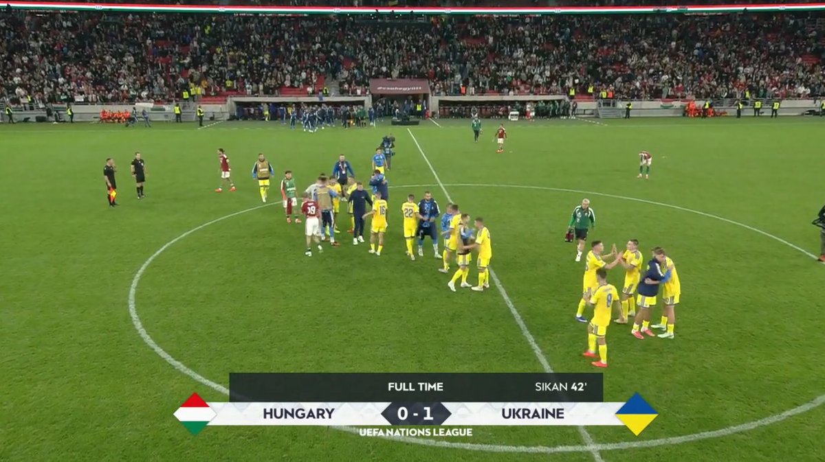 THEFINAL_3R's tweet photo. 🇭🇺 Hungary 0–1 Ukraine 🇺🇦

UKRAINE TAKE THE THREE POINTS! 🇺🇦🔥

A narrow 1–0 victory for Ukraine against Hungary. One goal, a clean sheet and three valuable points secured! 💪⚽👏

#NationsLeague #Ukraine #Hungary https://t.co/A1mhLLQ7UZ