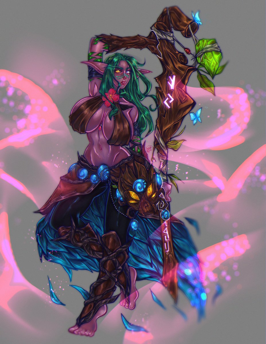 lazymile's tweet photo. A beauty nelf lady for @NightshadeOC 💚🦋 Tysm! 

#warcraft #wow https://t.co/g74MJXPBLl