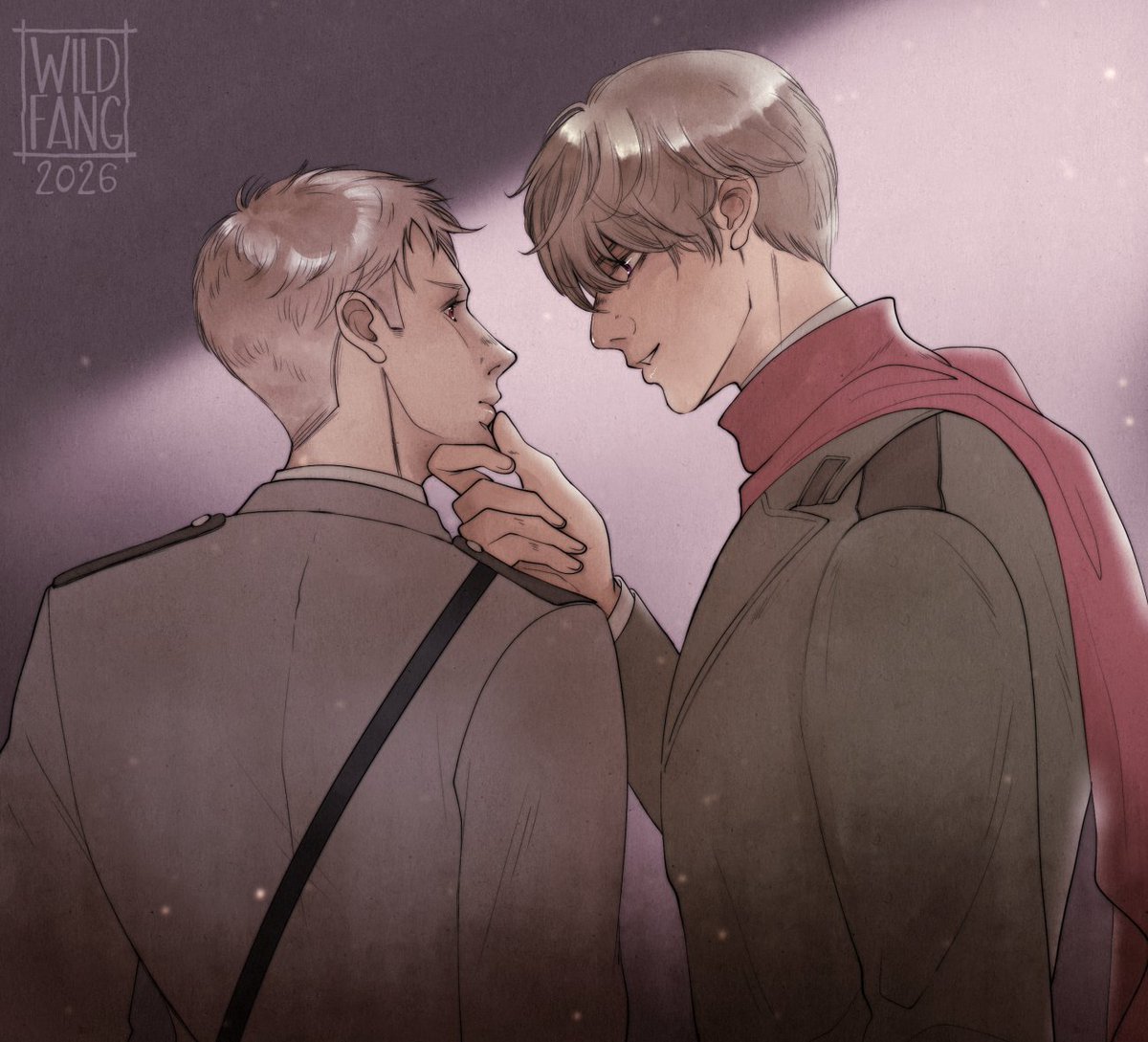 wildfang_art's tweet photo. • Russia looked deep into his eyes, and a feeling of approval and pride directed at him, and him alone, washed over Prussia.
“As expected. It suits you beautifully,” Russia mused.
#rusprus #hetalia https://t.co/XMfBYm15li
