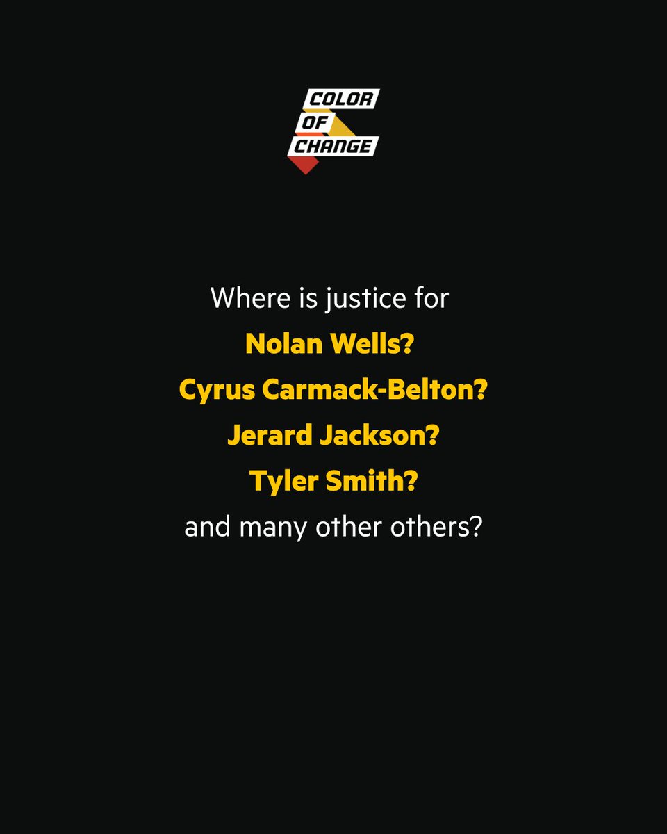 ColorOfChange's tweet photo. “Our son’s life does not matter to those who hold positions that are supposed to serve and protect the public.”

Those are the words of Nolan Wells’ mother. We demand justice for Nolan Wells and all the other Black youth whose deaths our justice system has failed. https://t.co/Hwdn83bGPH