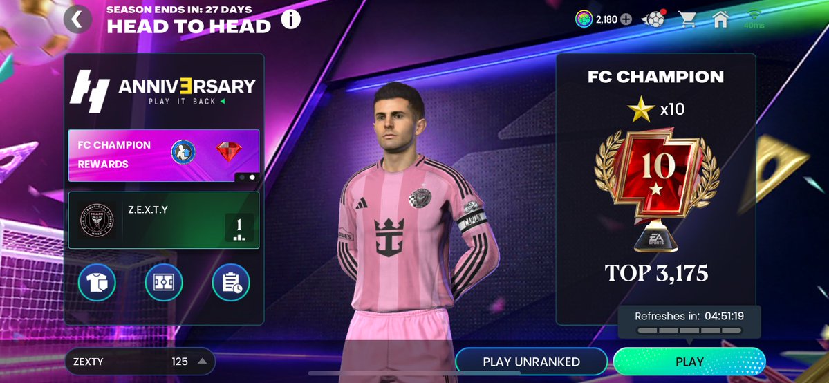 zexty009's tweet photo. Sorry bro, but I'm adapting already 😔
The target now is to reach 50 rank star in H2H before I play any other division mode. But I'm still hoping #EA do something about the defenders and their draining stamina

 #FCMobile27 #EASPORT https://t.co/KjPuakcZ7T