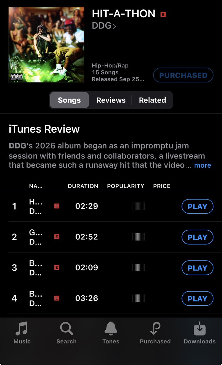 Puretellavzn's tweet photo. 💿
I don’t even use iTunes but #hitathon was a 🔥 production from the streams to the album!
#support https://t.co/WY8VnwipB7