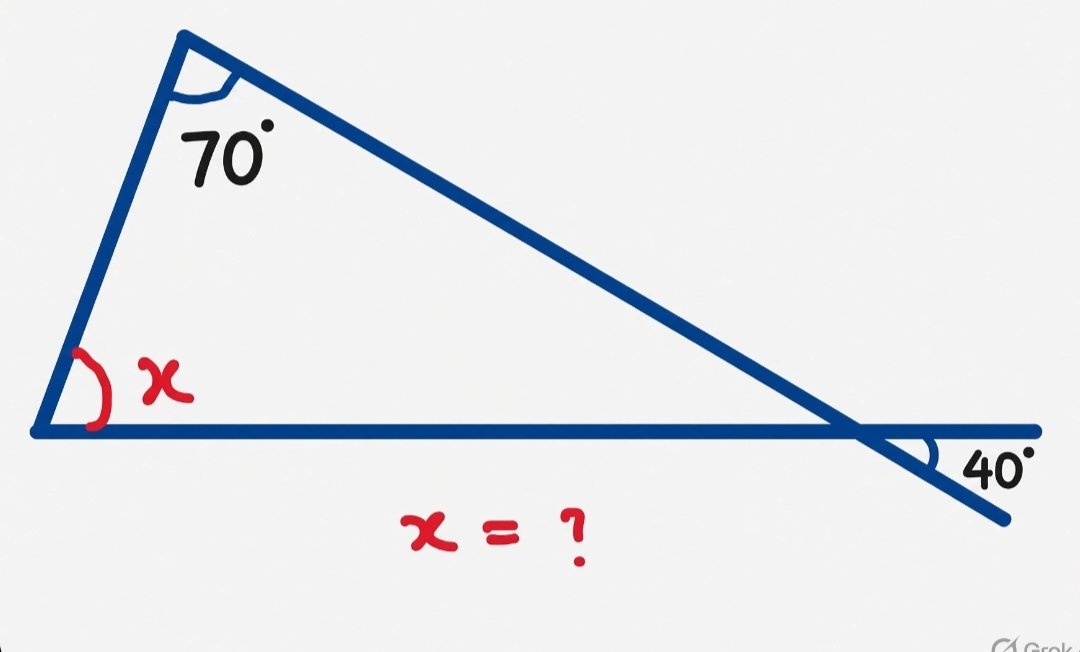 geniuscyp's tweet photo. What is correct value of angle X...? https://t.co/CpIwVMBd2E