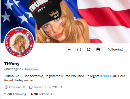 TheFloridaMike's tweet photo. Who wants to help out a fellow MAGA patriot?
@tikiangels2 is always helping people grow their accounts. Tiffany posts solid content and also interacts with people on X. She is less than 100 followers away from 18K. Let's fix that.🥰
Please follow, share, and also leave a comment. https://t.co/kk3OvXJvcc