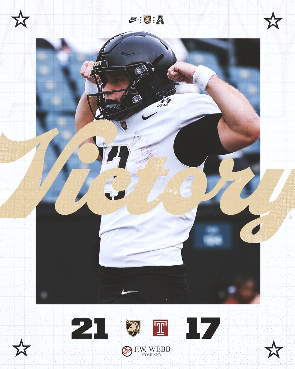 ArmyWP_Football's tweet photo. FIGHT ON TO VICTORY! 🫡

#GoArmy https://t.co/L2OliBfwVu