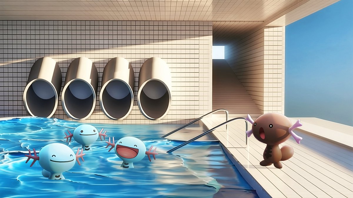 MyaoMyeong's tweet photo. "なんて素敵なプールでしょう! 一緒に泳いでもいいですかウパー?"
"What a nice pool! May I swim together with all of you, too?" https://t.co/c5hKj62Xl8
