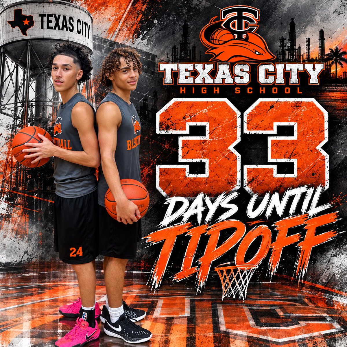 TexasCity_Hoops's tweet photo. Almost that time!! ⏲️⏱️⏳#tchoops🏀 #texascitybasketball #wedontfold #tcbasketball https://t.co/tp0XyX9cll