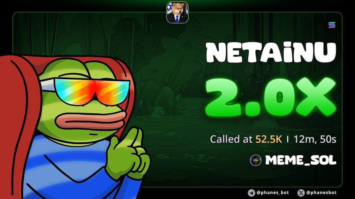 meme_Solana's tweet photo. 2x profit $NETAINU 

CA><

BqaDYoCj3wpepsHvQ687tiSr141jyf53u7N1FPhPpump https://t.co/whDT5XRiq7