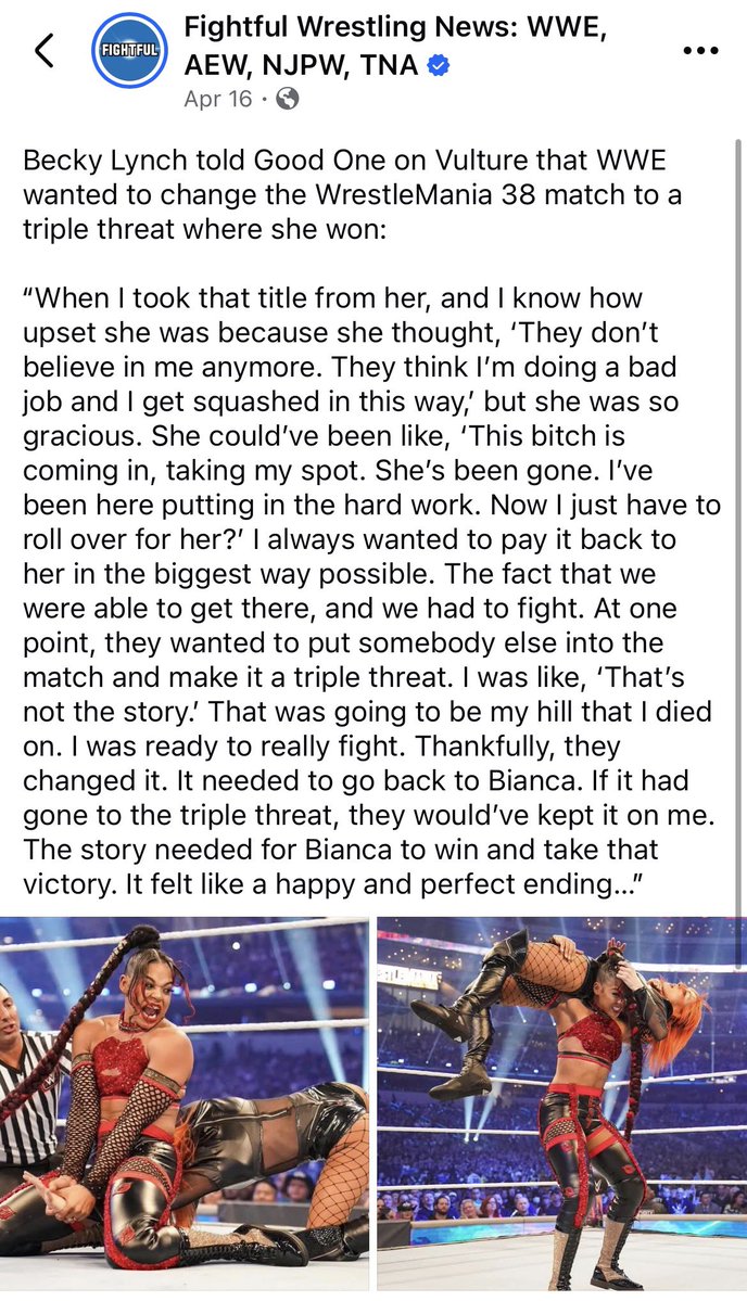 NotLikeRox's tweet photo. Becky who is your least favorite women’s wrestler, also puts many women over &amp; wants them to shine but you don’t ever mention that 😭 https://t.co/uisglDii0h