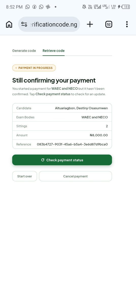 PreciousIdeho's tweet photo. @jamb_hq @dr_ezeh Am trying to get verification code for 1 sitting I will click on the one sitting the price for the payment should be 4 thousand something but it will be reflecting 8120 what is wrong na, the portal is not functioning properly

@jamb_hq https://t.co/gKBY0i6Sfy