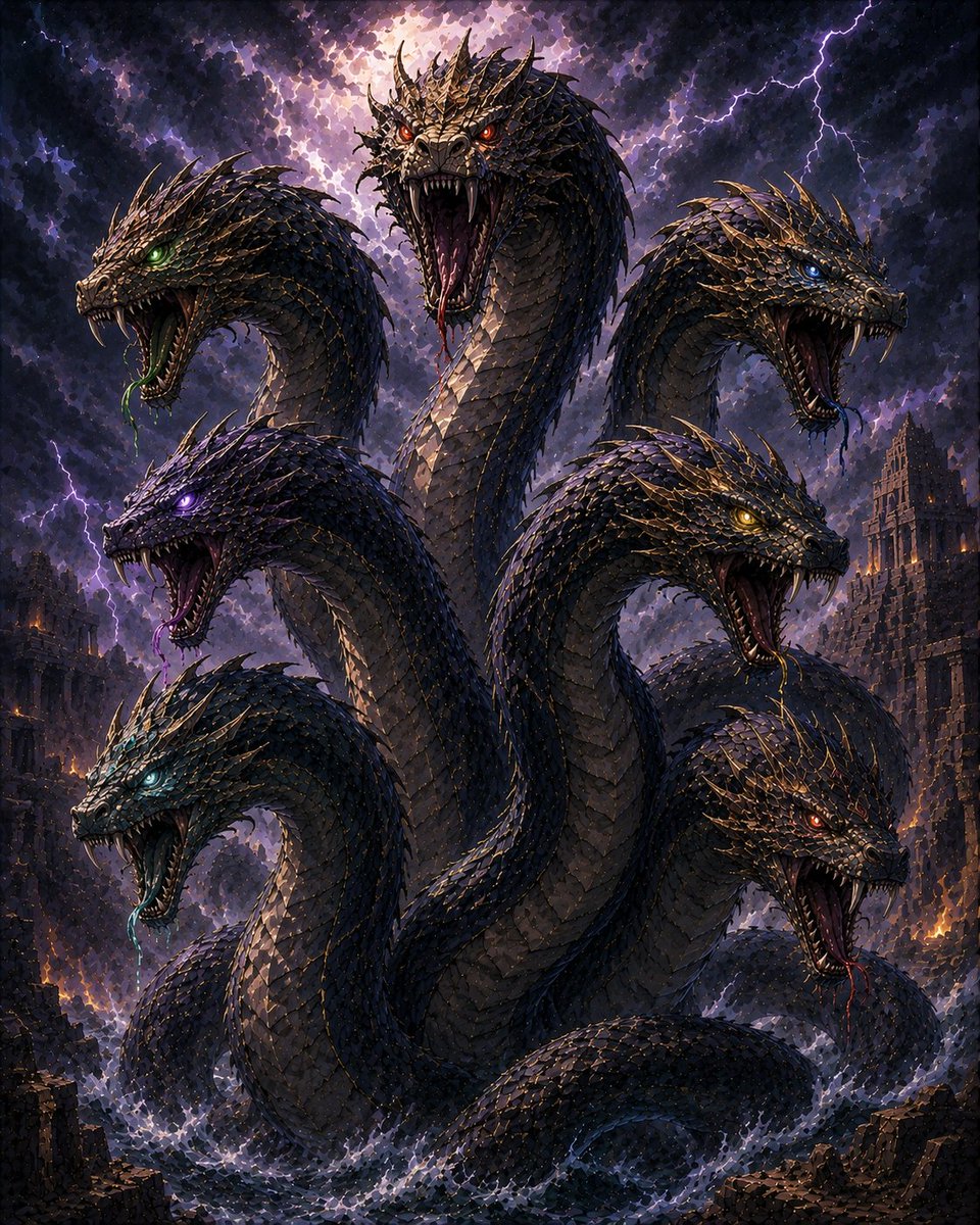 Anndromedah's tweet photo. 世界の神話・伝承から、龍たちを解放！🐉

ムシュマッヘ／アジュダハ／バラウル／シャールカーニ
頭が増える、姿が異なる――異形の龍たち

🐉世界のドラゴン32選はこちら👇
https://t.co/YFVogciztY

#全クリエイターに告ぐドラゴンの作品を解放せよ
#世界の神悪魔怪物図鑑TM
#神話 #ドラゴン https://t.co/3EP6sQlYQt