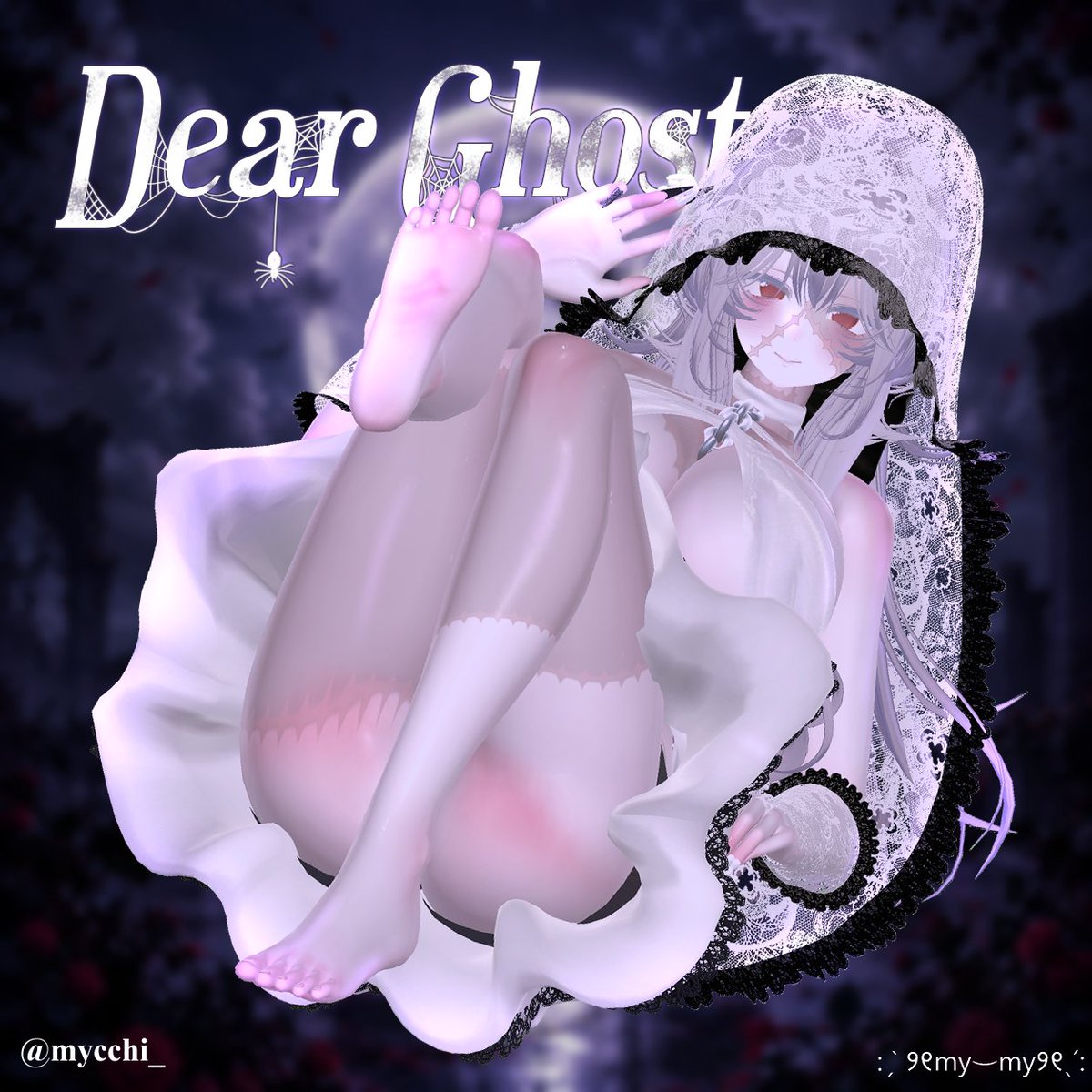 mymy_booth_030's tweet photo. 👻Dear Ghost 💐

販売開始記念セール中!

花嫁感たっぷりのゴーストドレスです…♡
レースのベールから覗く瞳がポイント👀
初作品なのでお肌のテクスチャもご用意しました！
🎁3名様にフルセットをプレゼント🎀
ぜひ参加してね〜！👻♡

参加方法は下記をご確認ください！
#MYMY_BOOTH #VRCHAT #VRC https://t.co/AEBx7puVvg