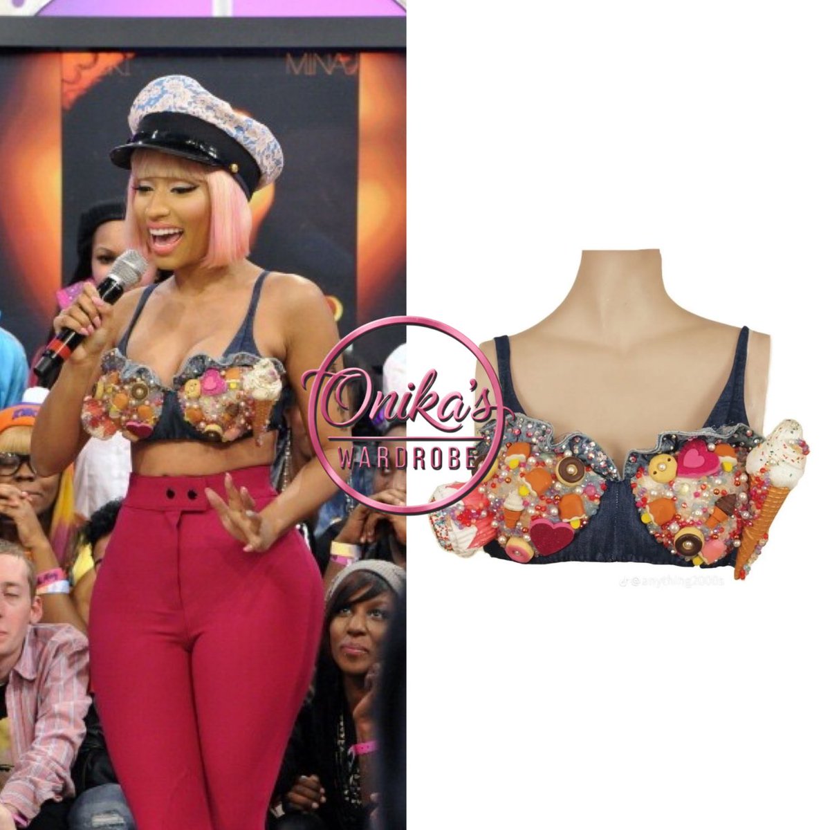 onikaswardrobe's tweet photo. 106 And Park (2012, ReUp Promo)
Nicki Minaj wearing the "sweet tooth bra xl" by 72HourFreek + High-Waisted Riding pants by American Apparel paired with Jeffrey Campbell
"Zoya" strappy platform wedges
#style #nickiminaj #fashion #JeffreyCampbell #TheReup #AmericanApparel https://t.co/WLh5yHE6bG