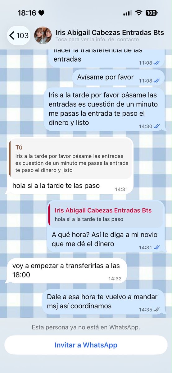 Sabrinagxuzu's tweet photo. @mandattorip Hola Pía me ayudarías a escrachar a alguien más de 50 armys estafó porfavor! https://t.co/Vb2dJ9MAdo