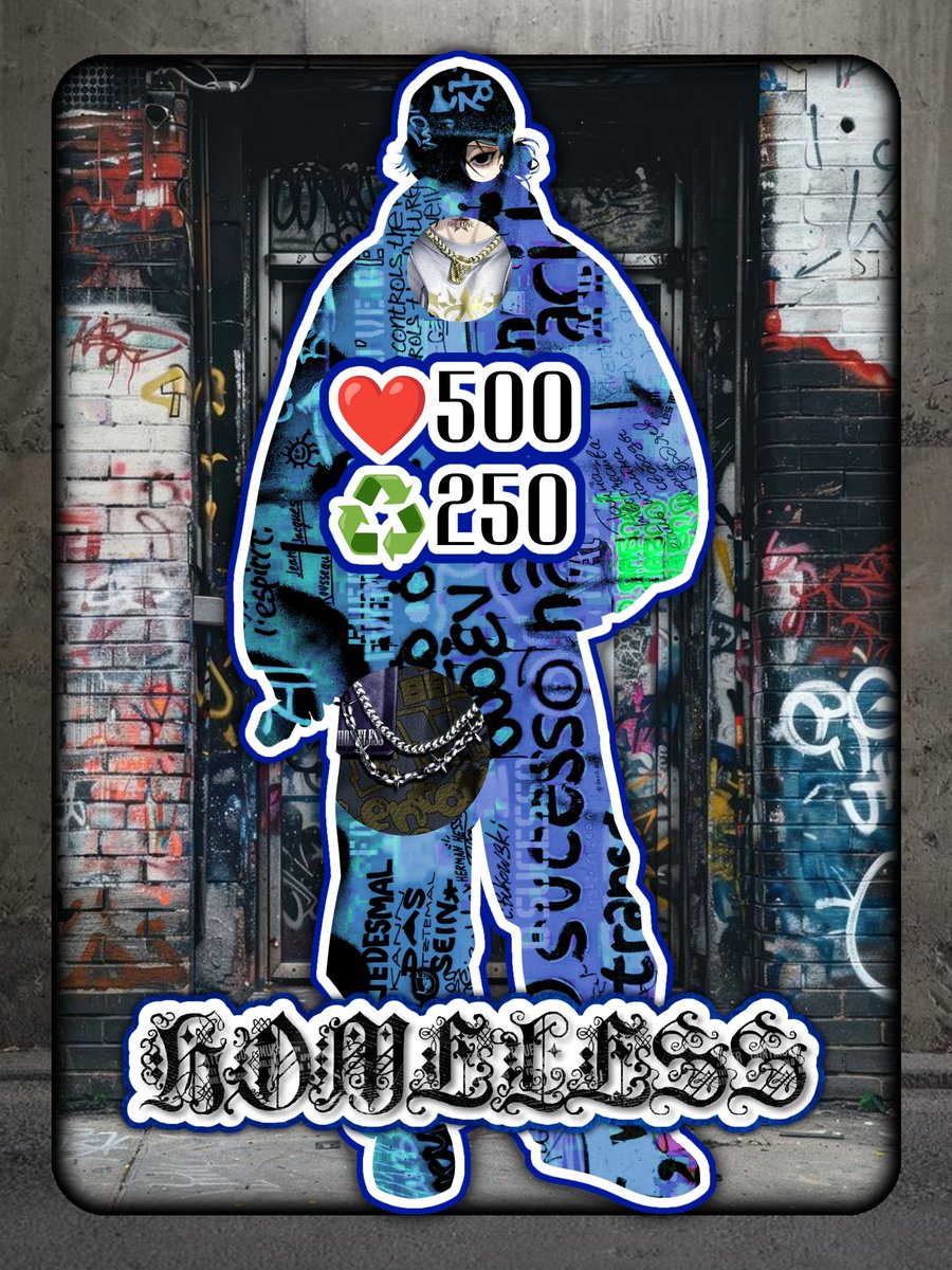 HOMULESS's tweet photo. ✧ #立ち絵公開チャレンジ ✧

　　─路上の伝説─

待ちきれなくて、
　ちょっと出てきちゃった🗑🔥

 #IRIAM準備中 
 #IRIAMライバーと繋がりたい https://t.co/q8VOtMnk2V