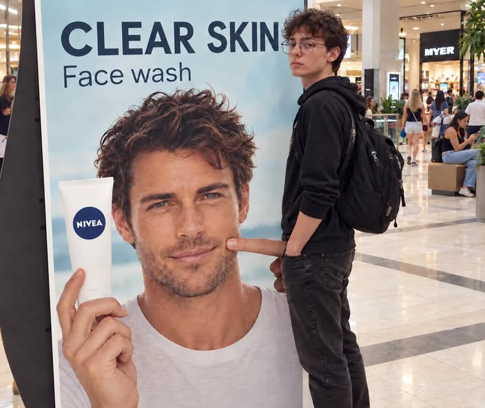 Navythunder808's tweet photo. A man has been detained in Brisbane after his girlfriend asked him to pose for a photo in front of a NIVEA poster.
Security thought he was exposing himself and held him until police arrived.
He was released shortly afterwards, explaining: “She just told me to do it. I had no idea.” 😆