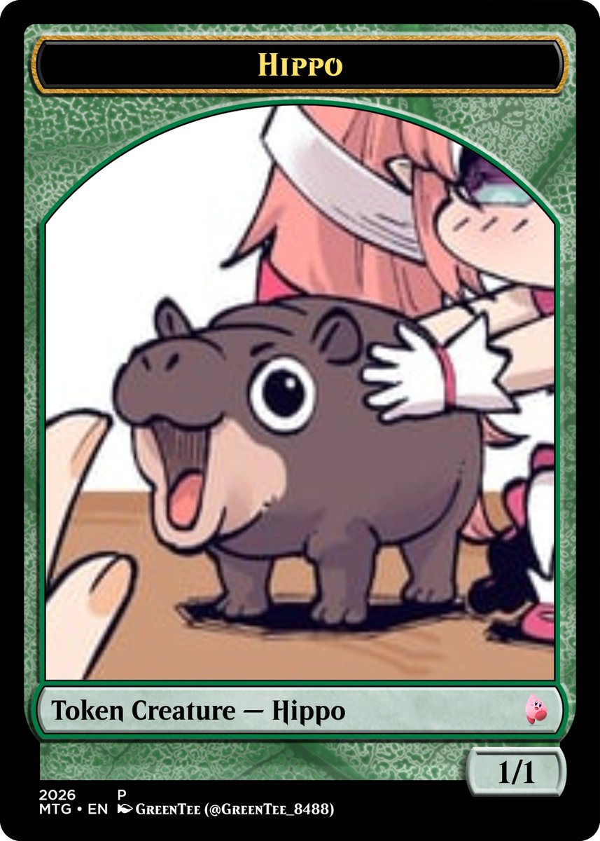Kyubikirby's tweet photo. I saw one of my friends make this concept, but I had issues with it, so I remade and I'm posting with permission. I have @chibidoki and Moo Deng as Phelddagrif! complete with Hippo Token! amazing art by @GreenTee_8488 

#chibmin
#MtVtuber https://t.co/T9mvC7kSEu
