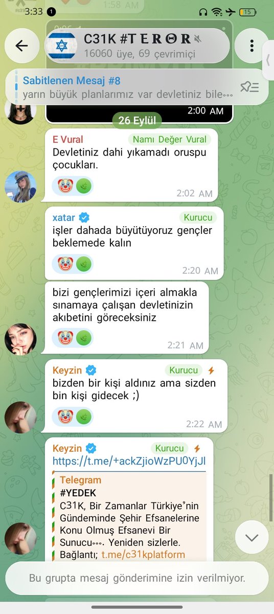 dellytr12's tweet photo. SONDAKİKA
Telegramda c31kemperor isimli kanalda askere, polise, Allaha küfür edip kurana canlı yayında ayakla basılıyo. Ulaşan görüntülerde kedileri işk*nceye uğratıp bunla alay ediyorlar lütfen yetkililer bunlara haddini bildirsin #c31k #c31ktutuklansın @EmniyetGM https://t.co/1Szi2eMcsU