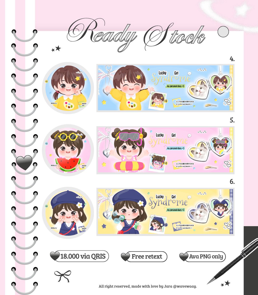 wavewaay's tweet photo. help repost, maaci! ♥︎ 

halo aku masih ada layout ready stock chibi di bawah ini https://t.co/HlLp5OGbjK /ea 

⭐ bundle wabis (30k)
⭐ bundle qr deco (23k)
⭐ bundle paket lengkap (38k)

bisa take langsung dm atau chat ke tele &amp; wa ada di bio aku yaa! 💗
#zonauang rs https://t.co/nV37sWJlkQ