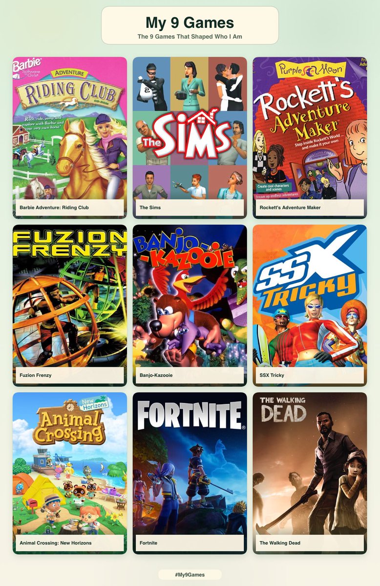 HelloTrizzy's tweet photo. 9 games that shaped who I am

Really showing my age here. 👵🏼 https://t.co/0pJnNaPAsa