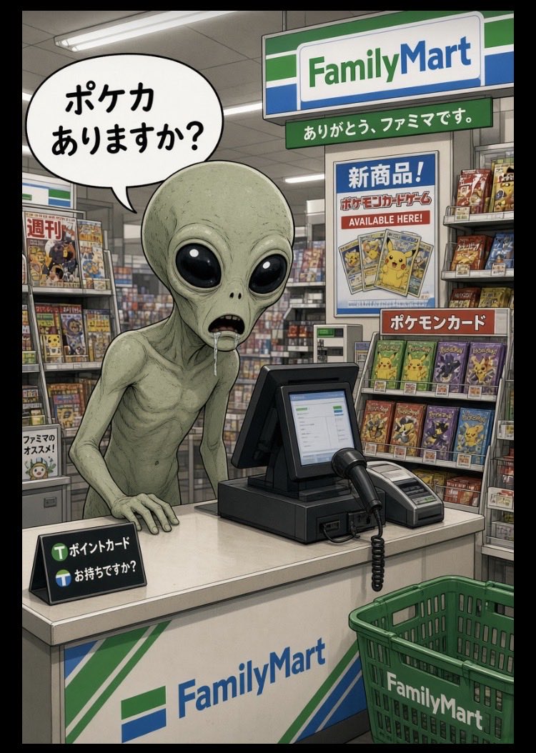 superpopochan's tweet photo. ポケカありますか星人 https://t.co/mwn87DlYQg