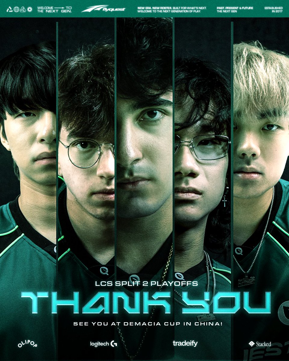 FlyQuest's tweet photo. End to our 2026 LCS run.

Thank you to everyone who supported this young roster looking to make a name for themselves.

One final ride for Demacia Cup Global. https://t.co/DNfSTbC1ha