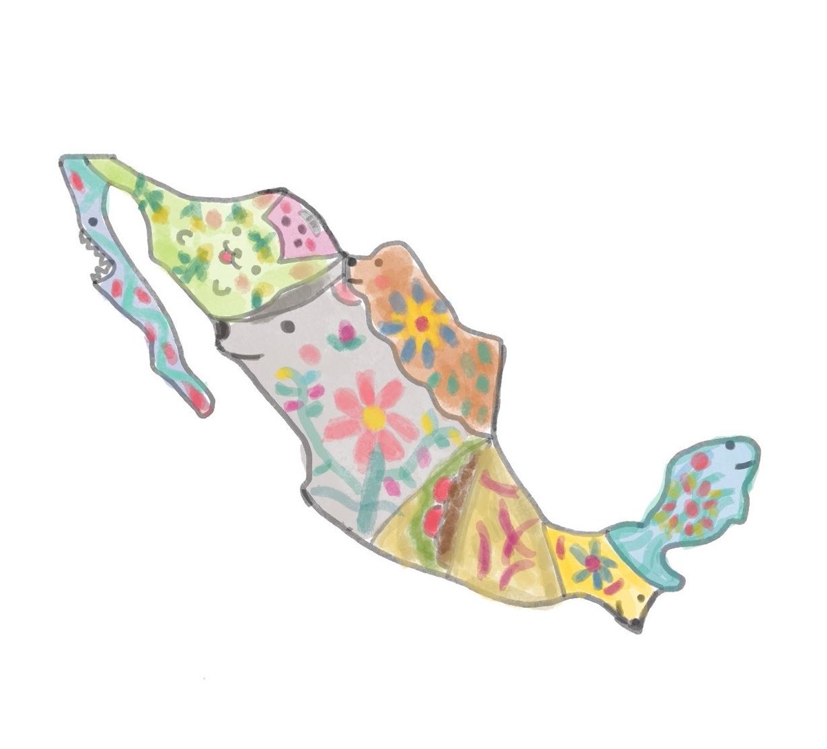 harukaze_illust's tweet photo. メキシコ🇲🇽の地図を描きました https://t.co/xTRcSSf0PE