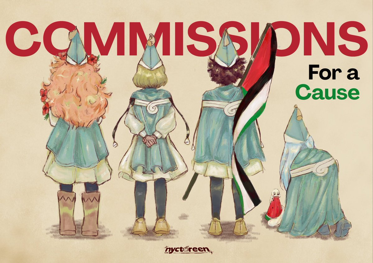 nyctoreen's tweet photo. when i saw the mangaka of the series made an artwork of coco in solidarity to 🍉, i just knew i wanted to create something with all the main girls too!
#artcommissions #artcommissionsopen #witchhatatelier #witchhatatelierfanart #artists4gaza

details can be found on my insta ! https://t.co/t1ciDwpeZ7