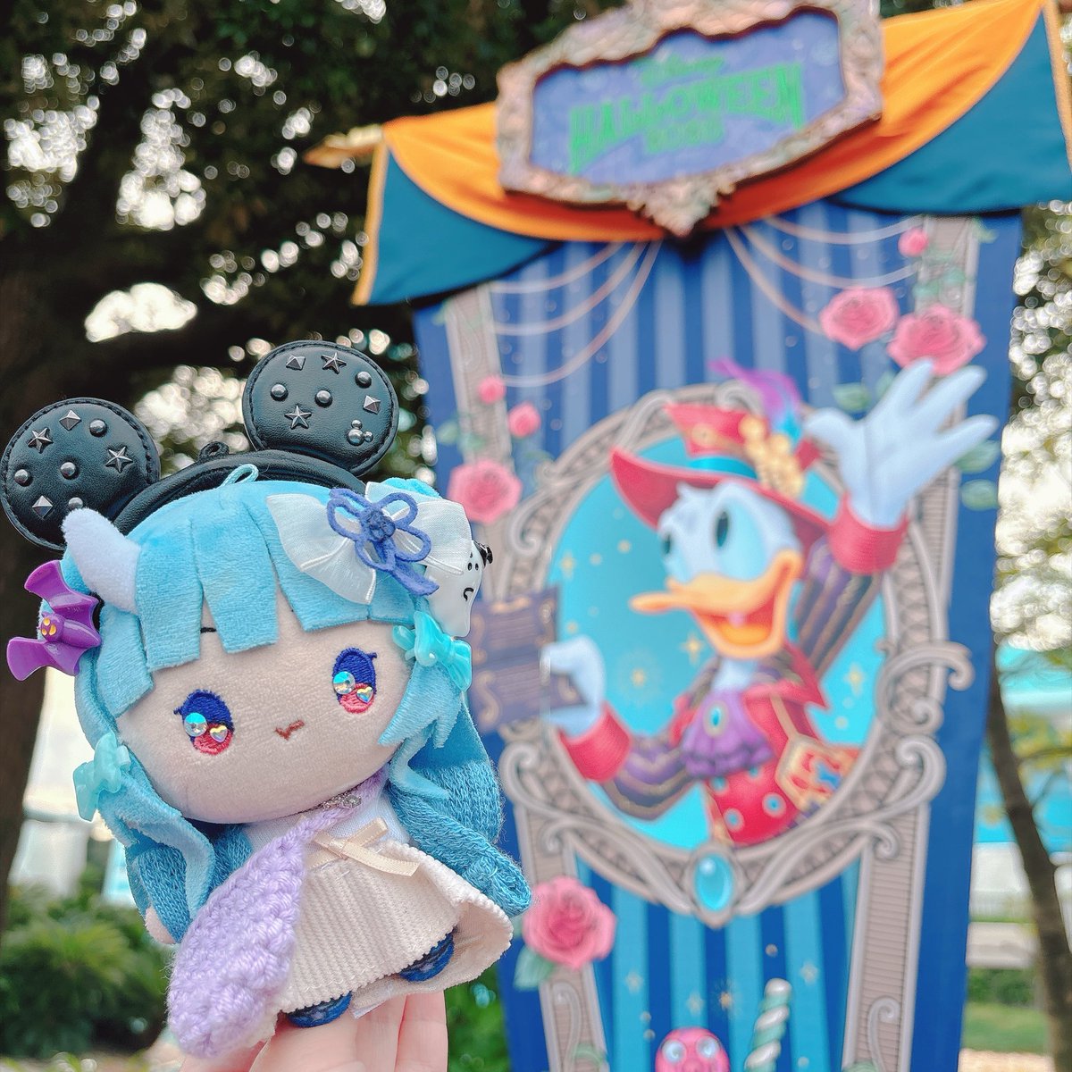 pMaaaaaOq's tweet photo. 連休中ずっと雨だったけど、天気良くてよかった〜！寧々丸ちゃんぬいもヘアゴムとかカチューシャとかハロウィン仕様にしたよ👻🧡💜 #寧々丸といっしょ https://t.co/d4OrazKE1v