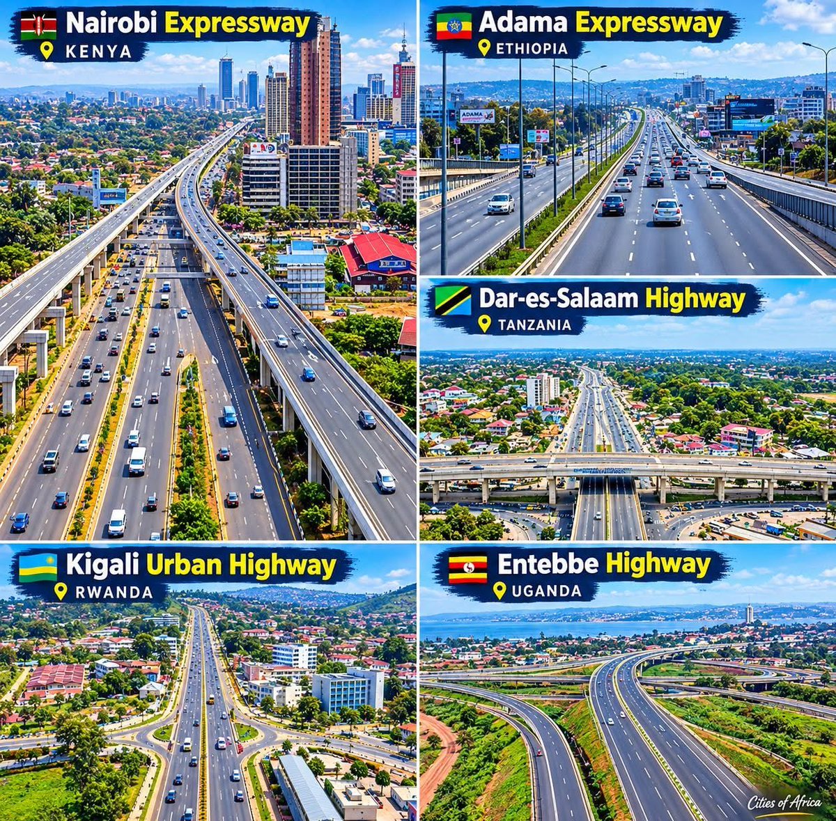 lulanzeashirafu's tweet photo. Which of these East African countries has the best highways 🛣? .....Share your thoughts. https://t.co/fLAbuh0t82