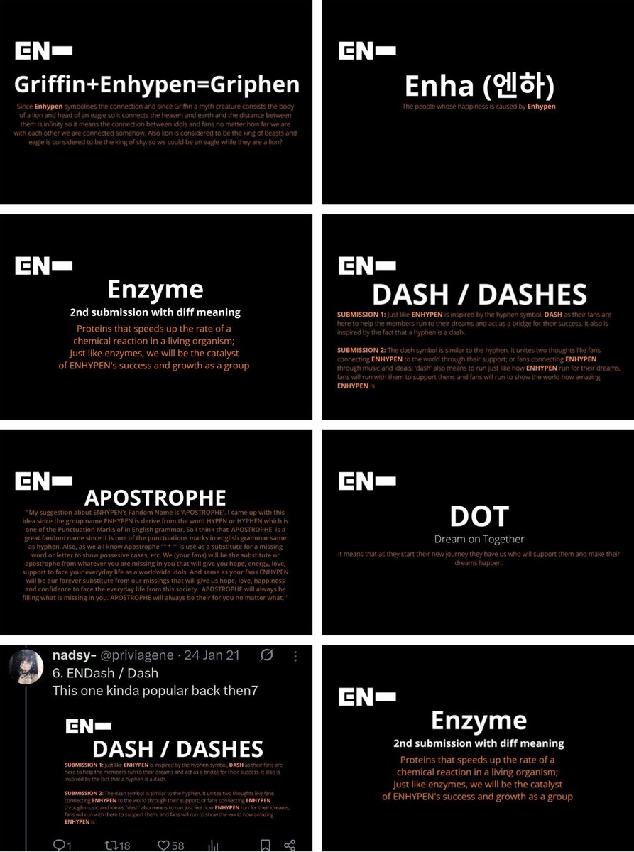 Enhagyy's tweet photo. Every day I’m thankful that enhypen chose engene as our fandom name, cuz imagine if we were called Enfakid, ChickEN, Energizer, Ballpen or Apostrophe 😭😭😭 https://t.co/tSY2x0Y1aj