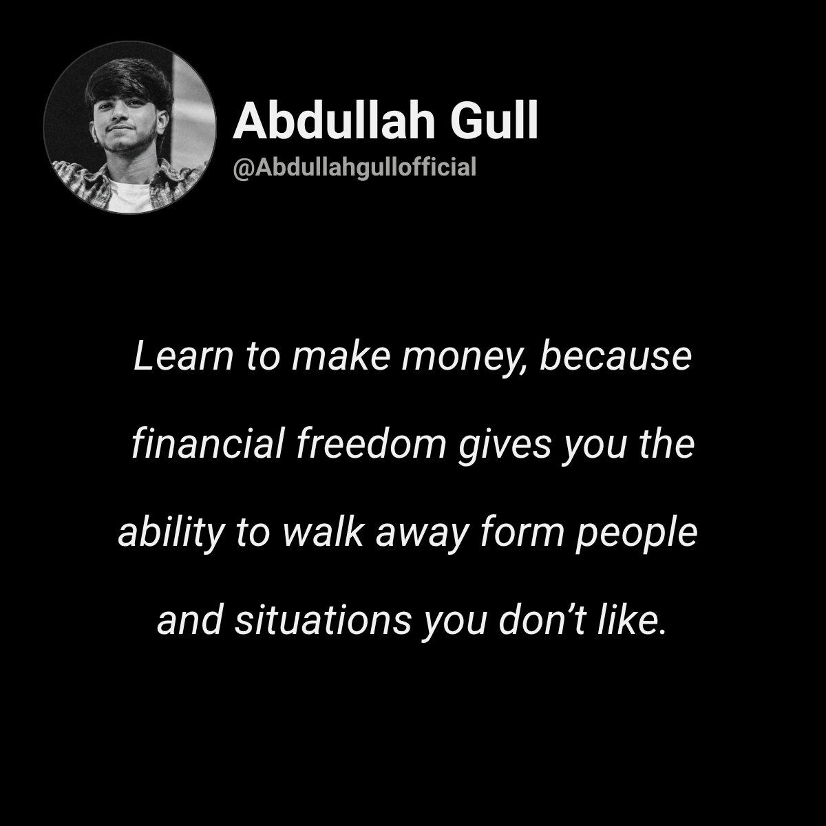 abdullahgulloff's tweet photo. Money isn't just power—it's the power to leave. https://t.co/OpWBOywA1z
