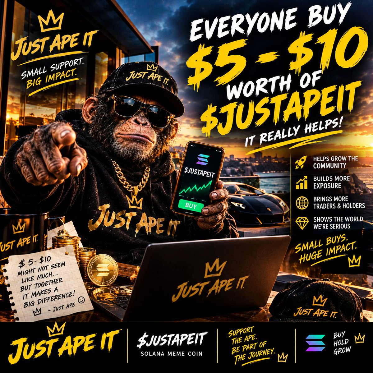 ric96730's tweet photo. π¦ WANT TO SUPPORT JUST APE IT?
You donβt need to go crazy.
Even $5β$10 helps show thereβs a community behind the project.
π₯Small steps. Real support.
Letβs build it together.$JUSTAPEIT π¦
ca-Cy8WsPJywY4goCLzkGs4rs9Wi951rQGteTKHegykpump
#JustApeIt #ApeArmy #Solana #MemeCoin https://t.co/RVdQlZDM7x