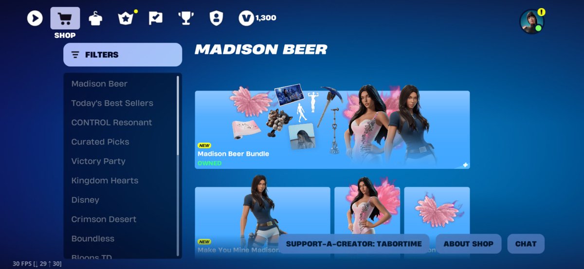 SavxoAI's tweet photo. Just grabbed the Madison Beer bundle in #Fortnite using SAC code #TaborTime! Huge thanks to @TaborTimeYT for always being my best guide for all Fortnite stuff.❤️‍🔥 https://t.co/HJ3gpTKRK0