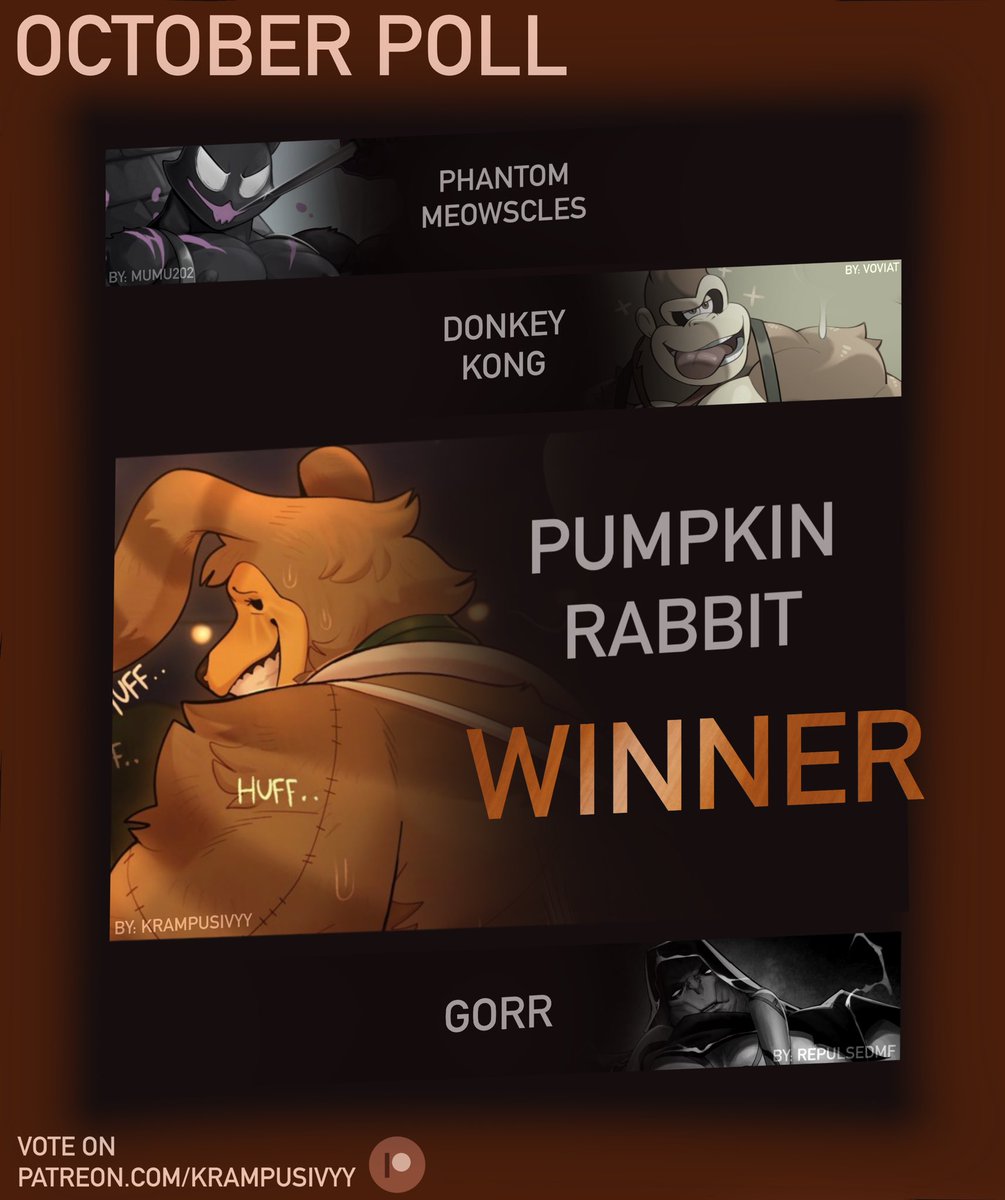 KrampusIvyy's tweet photo. PUMPKIN RABBIT IS THE OCTOBER WINNER! 🦇 https://t.co/3KxPUvBYJh