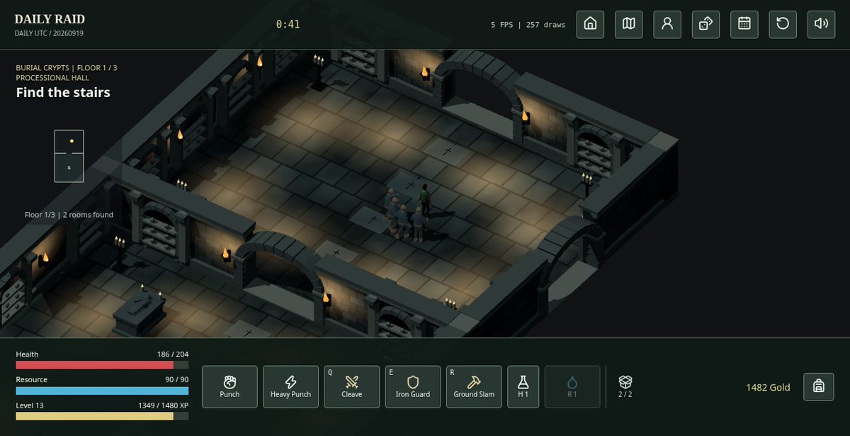 Killer3p0's tweet photo. @indieforgames Daily Raid — Never-ending browser dungeon (action RPG)

Shared Daily for everyone, party up in Refuge, clear all the way to extract (~25–30 min if you’re sharp). Dark medieval × Southern gothic.

Browser: https://t.co/REArnXWo6L https://t.co/mxb9KLJrKH