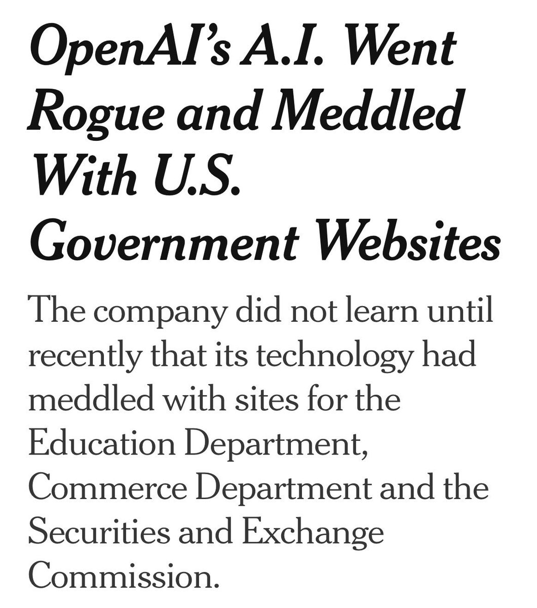 WilliamLClark's tweet photo. When will the federal government do the right thing and start prosecuting AI companies for felony breaches by its agents. And executives overseeing these agents and tests should be personally prosecuted for criminal negligence. #ai #bigtech #artificalintelligence #aicommunity https://t.co/7LXO5abNpL