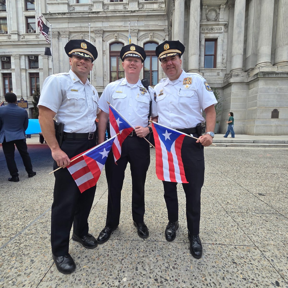 PPD25Dist's tweet photo. Spanish heritage flag raising event at City Hall @PhillyPolice @PPDAnthonyLuca https://t.co/985nCCzURw