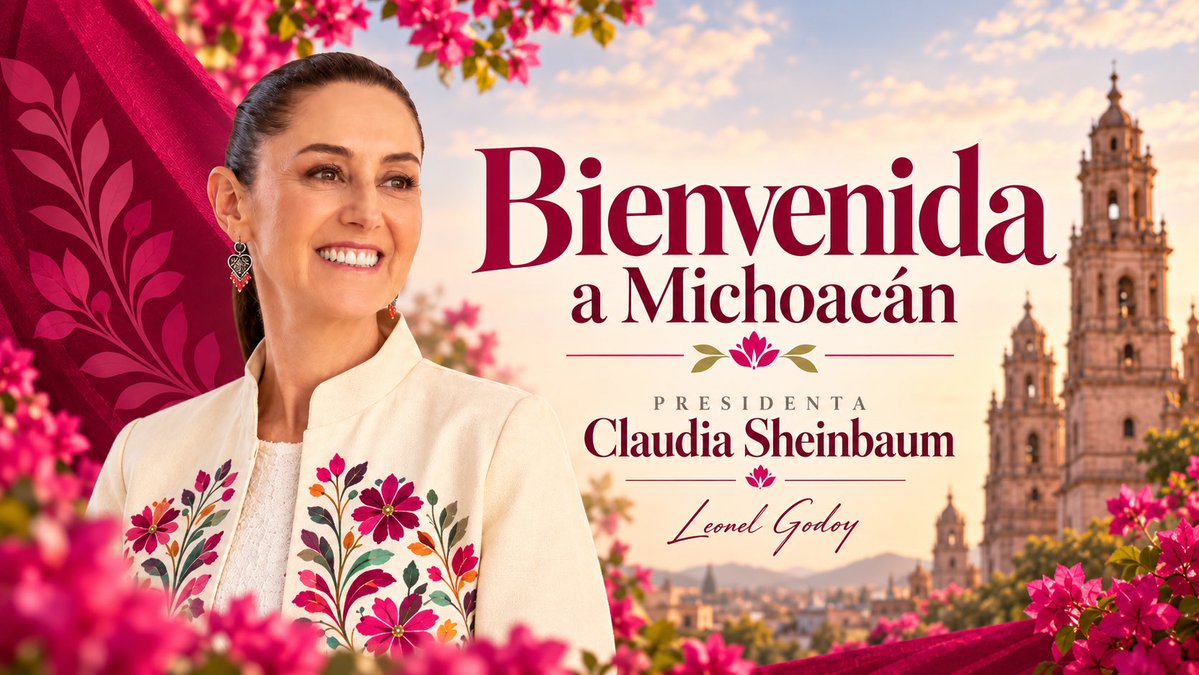 leonelgodoy's tweet photo. Bienvenida a Michoacán, Presidenta Claudia Sheinbaum. Siempre es un gusto recibirla en nuestra tierra. https://t.co/0Eu0kJHdi9