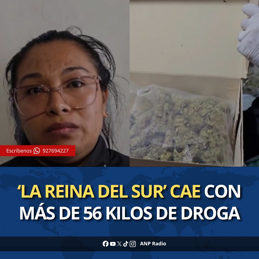 ANPRadio_'s tweet photo. 🚨 La Policía detuvo a ‘La Reina del Sur’ e incautó más de 56 kilos de marihuana en San Juan de Miraflores. También fue intervenido alias ‘Oleg’, quien sería encargado de las entregas. 

🔗 Síguenos: https://t.co/ev6CKgOn3C https://t.co/Sm8D4YkinQ