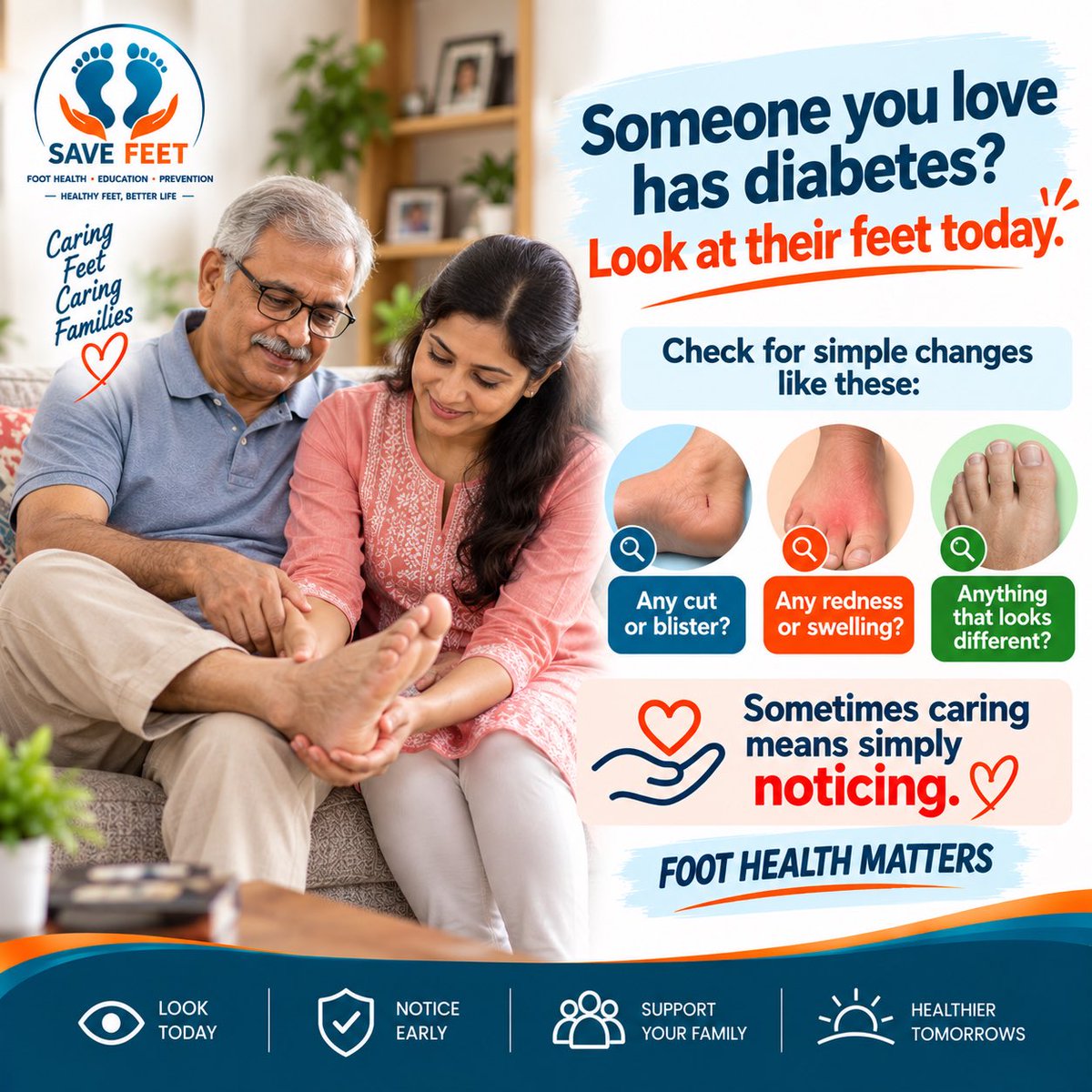 podashish's tweet photo. Someone you love has diabetes?
Look at their feet today. ๐ฆถ
Cuts. Blisters. Redness. Swelling. Changes.
Sometimes caring starts with simply noticing. โค๏ธ
#FootHealthMatters #Diabetes #SaveFeet https://t.co/zXNFS3BPRD