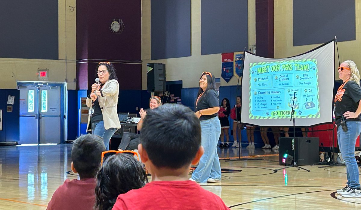 EDETIGERS's tweet photo. PBIS Assembly!

We ended the week by reviewing our Tiger expectations, celebrating positive behavior, and having A LOT of fun! A huge thank you to the DMS Cheerleaders for bringing the energy—and to our very own EDE staff for an unforgettable dance battle! 💃🕺
@LJaime13 https://t.co/jq7xLrgNQF