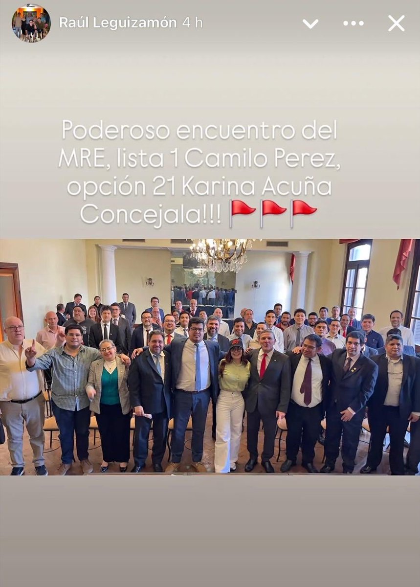 aisman6's tweet photo. ¿Funcionarios de Cancillería pueden hacer proselitismo? 

No, ¿cómo queda esto @mreparaguay? 

Acá habría un director haciendo proselitismo expreso violando la Ley diplomática 6935 https://t.co/H7vWG9tALY
