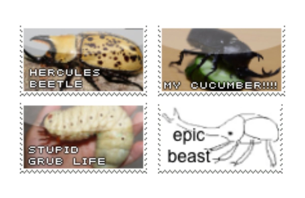 zombiegirlbug's tweet photo. ㅤㅤㅤㅤㅤㅤㅤㅤㅤㅤㅤㅤㅤㅤㅤㅤㅤ
requestㅤ🪲⋆˚࿔ㅤㅤㅤㅤㅤㅤ ㅤㅤㅤㅤㅤㅤ
ㅤㅤㅤㅤ꒰ ㅤrhino beetle stamps
ㅤㅤhttps://t.co/TW01Ix2noT  📁 !! https://t.co/UQBrVZaWtk