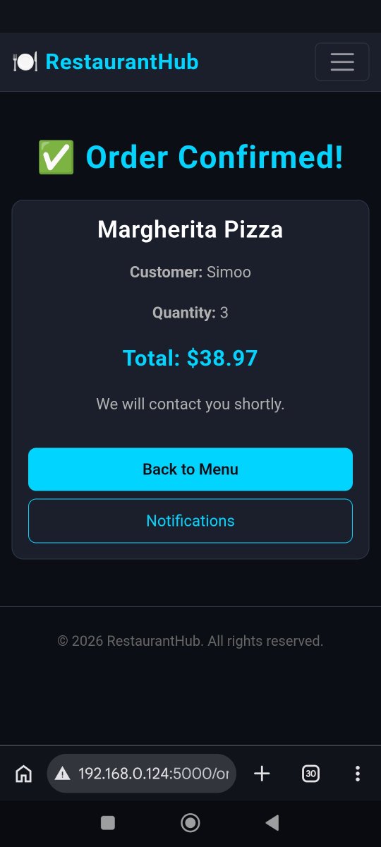 simomaxd's tweet photo. Just finished my new project: RestaurantHub!
A complete web app for restaurants &amp; cafes:
 Menu + search
 Reservations
 Orders
 Reviews
 Loyalty points
 3 languages
Built with Python, Flask, SQLite, Bootstrap.
Available for sale or freelance work.
#Python #Flask #WebDevelopment https://t.co/ySD7Ka4b4C