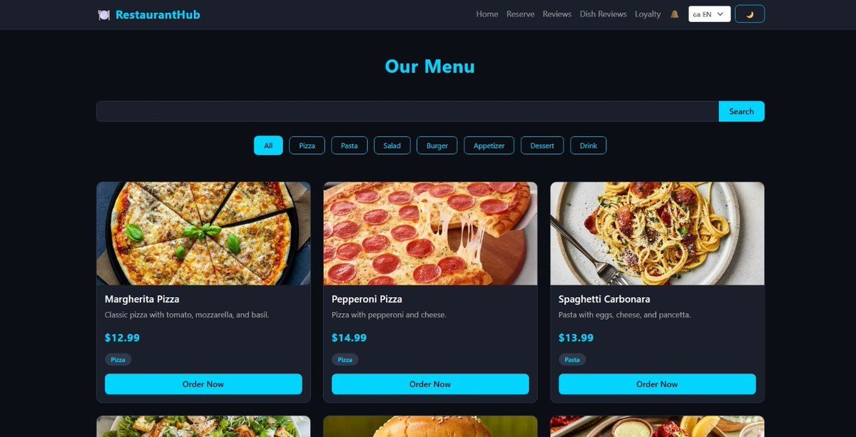 simomaxd's tweet photo. Just finished my new project: RestaurantHub!
A complete web app for restaurants &amp; cafes:
 Menu + search-Reservations-Orders-Reviews-Loyalty points-3 languages
•Built with Python, Flask, SQLite, Bootstrap.
*Available for sale or freelance work.
#Python #Flask #WebDevelopment https://t.co/WijB7UVNC1